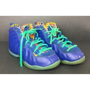 Nike Little Posite One Kaleidoscope GS Youth Sz 3Y Foamposite Sneakers Blue